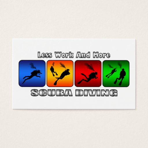 Customizable Less Work And More Scuba Diving Business Cards