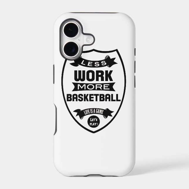 Less work more basketball iphone case (Back)