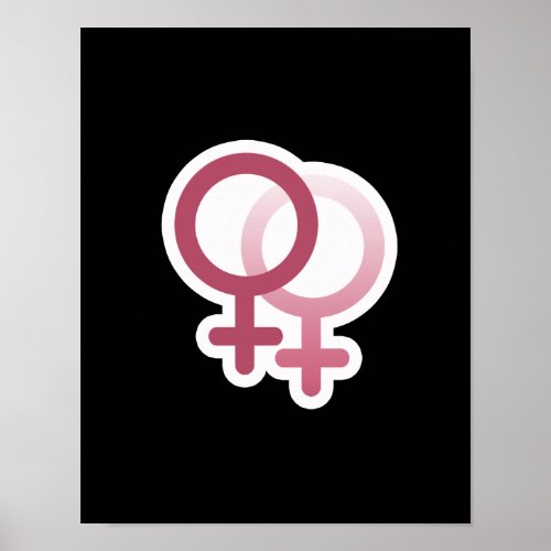 LESSBIAN LOVE SYMBOL PINK POSTER