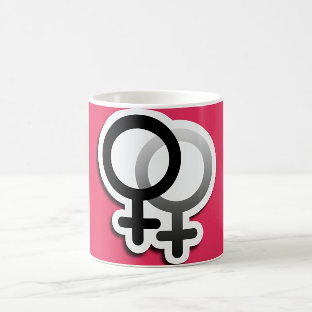 LESSBIAN LOVE SYMBOLS -.png Coffee Mug (Center)