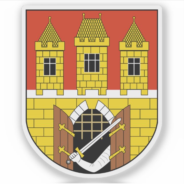 Lesser coat of arms of Prague, Czech Republic Sticker (Front)