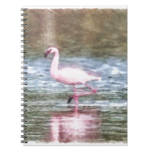 Lesser Flamingo Watercolor Notebook