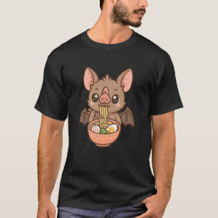 Lesser Great Leaf-Nosed Bat Eating Ramen Noodles K T-Shirt