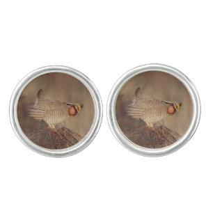 Lesser Prairie Chicken lek Milnesand, New Mexico Cufflinks