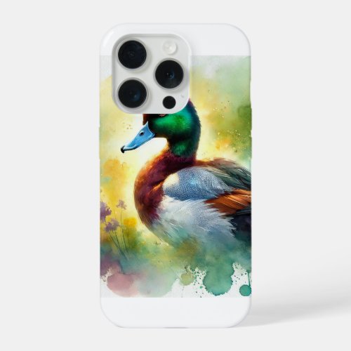 Lesser Scaup 050724AREF108 _ Watercolor iPhone 15 Pro Case