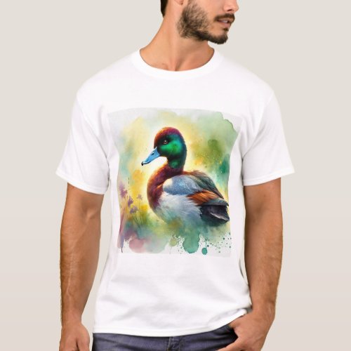 Lesser Scaup 050724AREF108 _ Watercolor T_Shirt