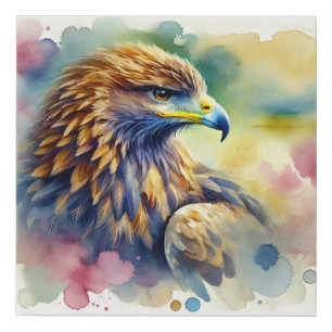Lesser Spotted Eagle 220924AREF131 - Watercolor Faux Canvas Print
