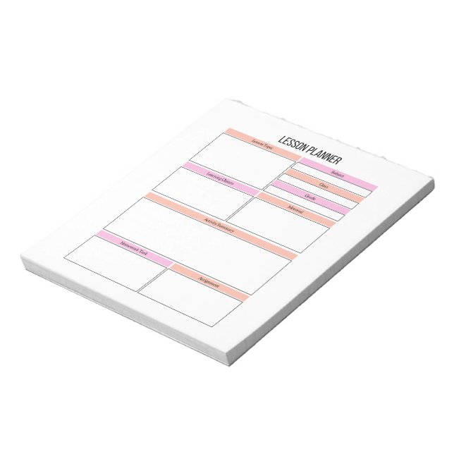 Lesson Planner Teacher Notepad (Rotated)