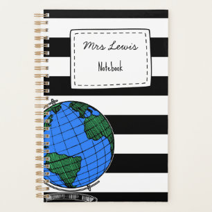 LESSON PLANNER WITH NAME world theme