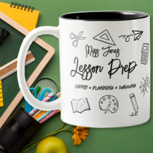 Lesson Prep Teacher appreciation Personalised Two-Tone Coffee Mug