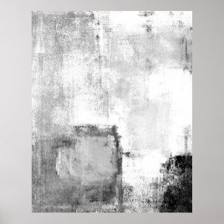'Lessons' Black and White Abstract Art Poster