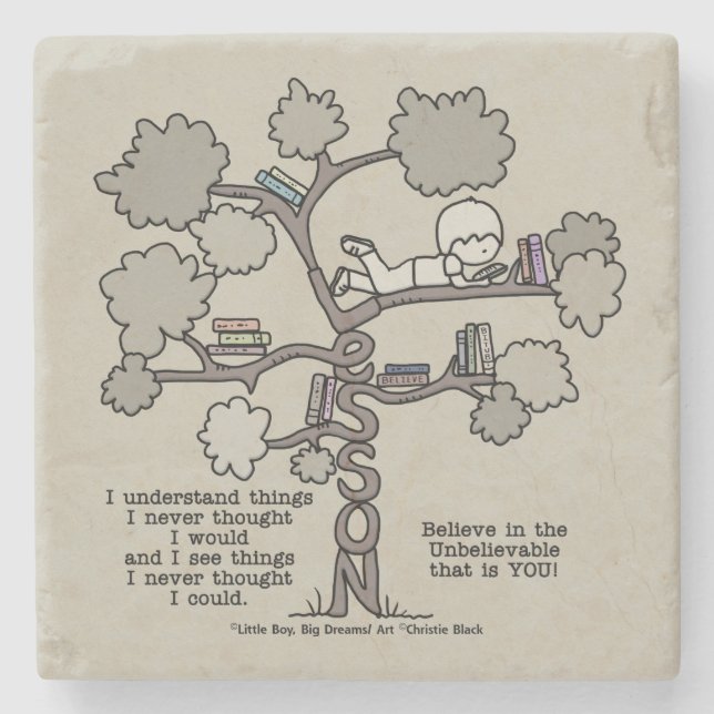 Lessons Learned Stone Coaster (Front)