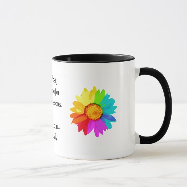 Lessons - Rainbow Floral Inspirational Mug (Right)