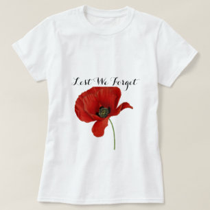 Lest We Forget Armistice Day Remembrance Poppy T-Shirt