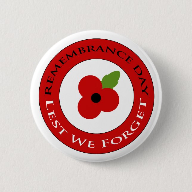 Lest we forget - Badge Pinback Button (Front)