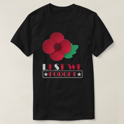 Lest We Forget Canada Remembrance Day T_Shirt