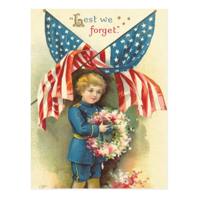 Lest We Forget Memorial Day Postcard
