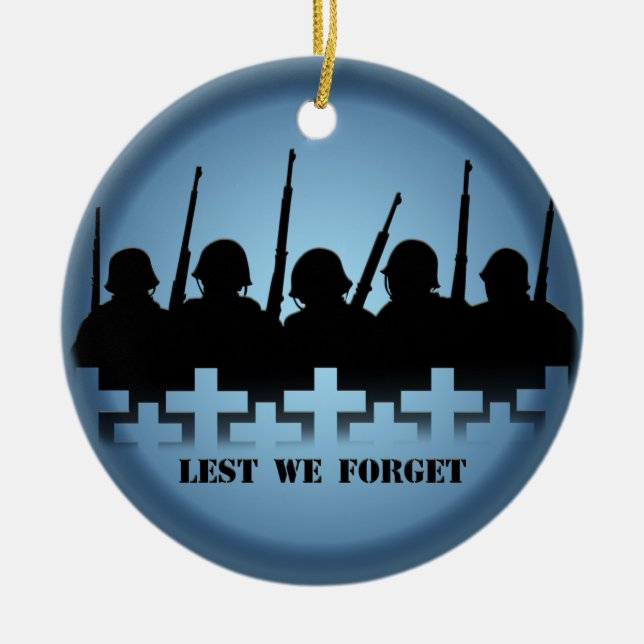 Lest We Forget Ornament Personalized Memorial Gift (Front)