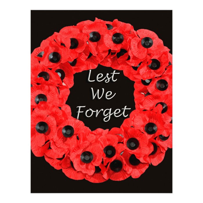 Lest We Forget (Poppy Wreath) Personalized Letterhead