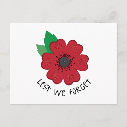 Lest We Forget Postcard