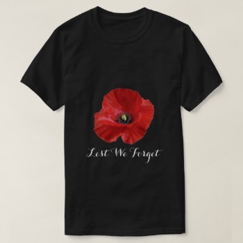 Lest We Forget Red Remembrance Poppy T-Shirt