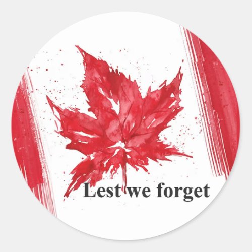 Lest We Forget Remembrance Day Classic Round Sticker