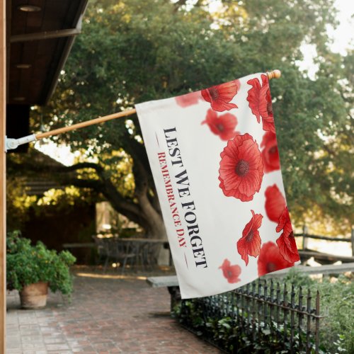 Lest We Forget Remembrance Day House Flag