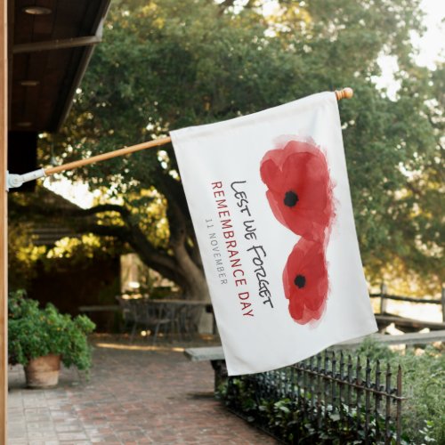 Lest We Forget Remembrance Day House Flag