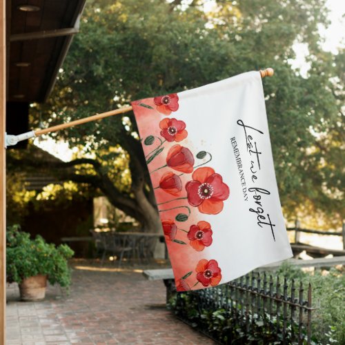 Lest We Forget Remembrance Day House Flag