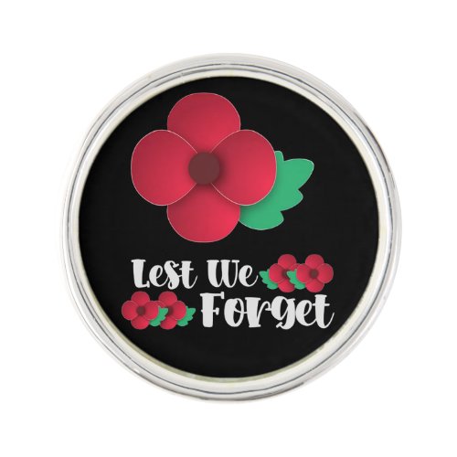 Lest We Forget Remembrance Day Lapel Pin