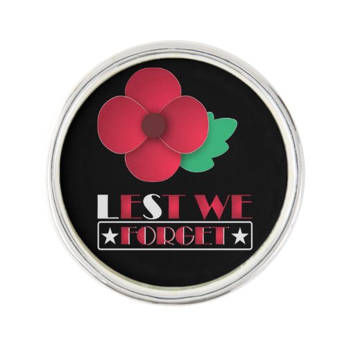 Lest We Forget Remembrance Day Lapel Pin