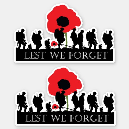 Lest We Forget Remembrance Day Sticker