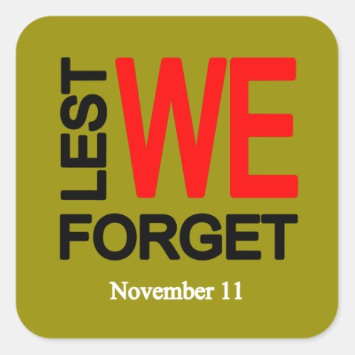 Lest We Forget Remembrance Day Stickers
