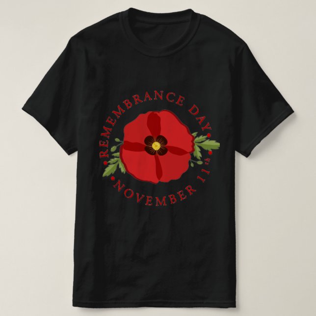 Lest we forget Remembrance Day  T-Shirt (Design Front)