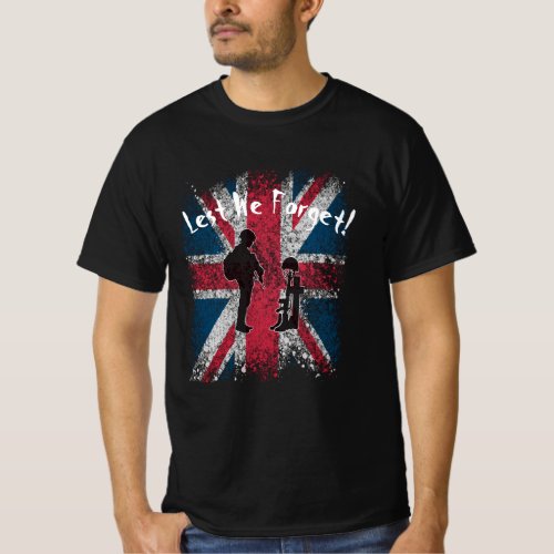 Lest We Forget Remembrance Day Union Jack T_Shirt