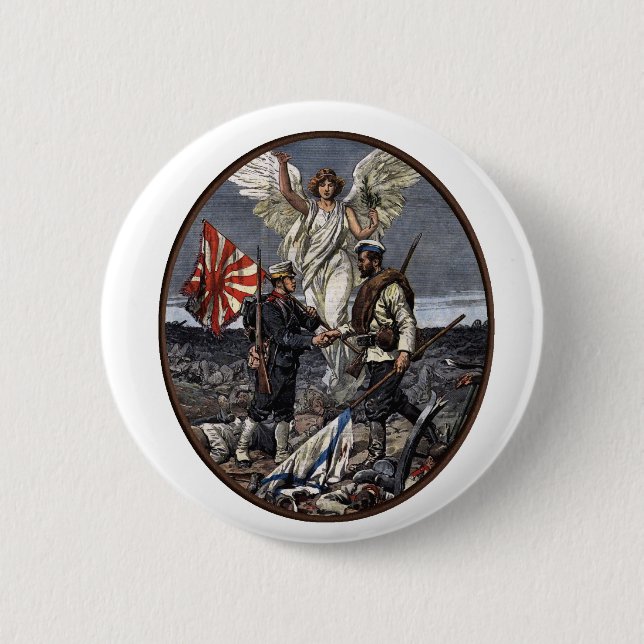 Lest We Forget the Russo-Japanese War Pinback Button (Front)