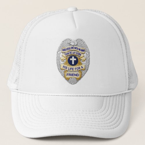 Lest We Forget _ The Thin Blue Line Badge Trucker Hat