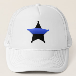 Lest We Forget - The Thin Blue Line Badge Trucker  Hat