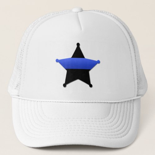 Lest We Forget _ The Thin Blue Line Badge Trucker  Trucker Hat