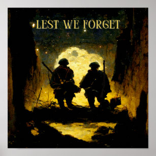 Lest We Forget Poster - white