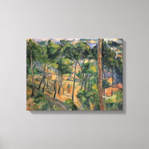 LEstaque View Through The Pines by Paul Cezanne Canvas Print