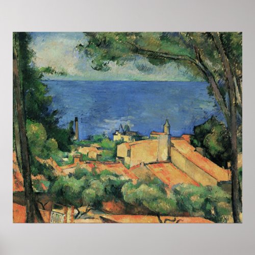LEstaque With Red Roofs _ Paul Cezanne _ c1883 Poster
