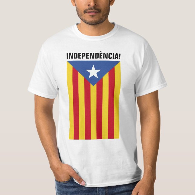 L'Estelada Blava - Blue Star Flag Catalonia T-Shirt (Front)