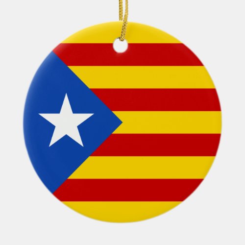 LEstelada Blava Catalan Independence Flag Ceramic Ornament