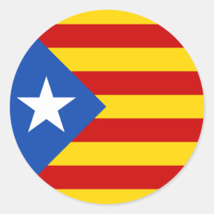 "L'Estelada Blava" Catalan Independence Flag Classic Round Sticker