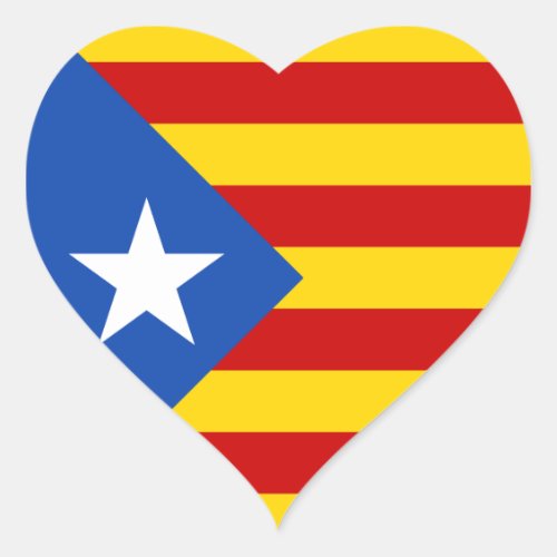 LEstelada Blava Catalan Independence Flag Heart Sticker