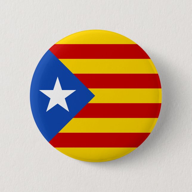 "L'Estelada Blava" Catalan Independence Flag Pinback Button (Front)