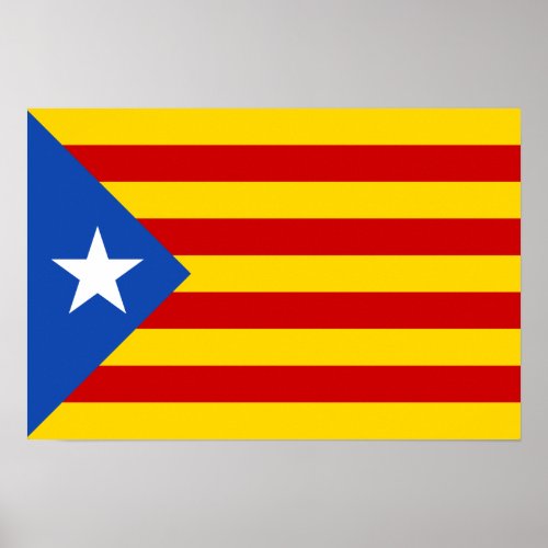 LEstelada Blava Catalan Independence Flag Poster