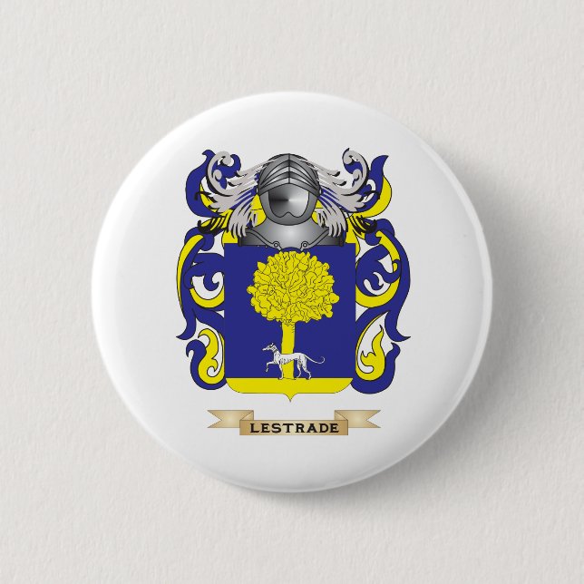Lestrade Coat of Arms (Family Crest) Pinback Button (Front)