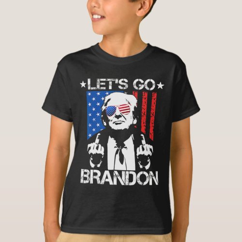 Let39s Go Brandon Pro Trump 2024 Flag Anti Joe B T_Shirt
